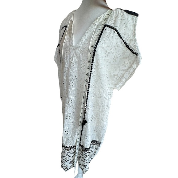 Anthropologie Hemant & Nandita Aditya White Embroidered Dress Size M - Picture 10 of 16